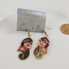 New Vintage Cloisonne Earrings. Red Gold, Pink Blue Green French Hook Pierced Earrings. Please See Pictures For Details Condition And Measurements To Ensure Proper Fit. Thanks For Looking!. Vintage Jewelry For Summer Gifts, Vintage Jewelry As Summer Gift, Vintage Summer Jewelry Gift, Red Vintage Jewelry For Summer, Elegant Red Flower Earrings With Ear Wire, Red Flower Shaped Jewelry For Summer, Red Flower-shaped Jewelry For Summer, Summer Red Flower-shaped Jewelry, Red Flower-shaped Nickel-free Earrings