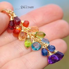 Rainbow Earrings Drop Earrings Precious Stone Multi Gemstone Earrings Gold Rainbow Colorful Earrings 14K Gold Dangle Earrings SOLID GOLD 14K (36283 - 4) Gemstone Earrings Gold, Expensive Jewelry Luxury, Gemstone Drop Earrings, Rainbow Gemstones, Padparadscha Sapphire, Jewelry Luxury, Rainbow Earrings, Expensive Jewelry, Blue Kyanite