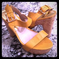 Michael Kors Yellow Sandal Heels. Never Worn Michael Kors High Heel Sandals For Spring, Michael Kors Sandals For Spring Party, Michael Kors Summer Heels With 4-inch Heel, Michael Kors Formal Summer Sandals, Chic Spring Michael Kors Heels, Spring Michael Kors Synthetic Sandals, Michael Kors Wedge Heel Sandals For Spring, Michael Kors Sandals With Buckle Closure For Spring, Michael Kors Spring Sandals