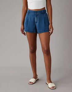 AE High-Waisted Trouser Short High Waisted Trousers, Women's Jeans, High Waisted Shorts, American Eagle Outfitters, American Eagle, Women Jeans, Trousers, High Waisted, Clothes