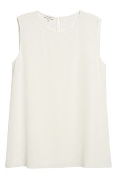 Whether worn as an underpinning or as a feature piece, this sleeveless blouse is all simple elegance in a straight cut from shape-retaining stretch silk. 28" length (size Medium) Back keyhole with button-and-loop closure Jewel neck Sleeveless Side slits 94% silk, 6% elastane Dry clean Imported Women's Designer Clothing Chic Viscose Sleeveless Tank Top, Chic Sleeveless Viscose Tank Top, Sleeveless Silk Summer Vest, Spring Silk Sleeveless Vest, Silk Sleeveless Summer Vest, Chic Silk Sleeveless Tank Top, Classic Sleeveless Vest For Daywear, Elegant Sleeveless Viscose Blouse, Classic Sleeveless Tank Top For Summer