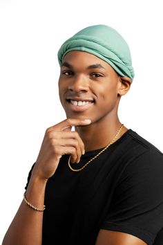 Your street style has never looked this good. Upgrade your du-rag with our satin lined Halo Turban. The close fit is perfect to keep your waves, braids and freshly twisted locs tight. The simple infinity loop is lightweight and comfortable, for a stylish finish. Available in three sizes - S/M (fitted sizes 6 - 6 7/8) M/L (fitted sizes 7 - 7 1/2) X/XL (fitted sizes 7 1/2 - 8) Fitted Hats With Afro Men, Brownskins Boys Fine Hood, Twisted Locs, Du Rag, Turbans, 7 And 7, 8 M, Locs, Halo