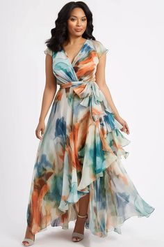 Xpluswear Plus Size Elegant Cocktail Dresses, Bridgerton Plus Size Dresses, Floral Wedding Guest Dress Spring Summer, Plus Size Beach Wedding Dress Guest, Peach Dress Outfit Wedding Guest, Summer Wedding Guest Dress Plus Size, Semiformal Wedding Dress Guest, Curvy Wedding Guest Outfit, Plus Size Semi Formal