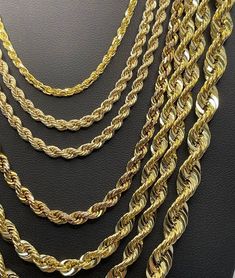 14k solid pure gold rope chain  type: Rope chain material: 14k pure gold  Our Pledge: 1. All items to be Brand New and authentic. 2. All gemstones to be 100% genuine and mined from the earth. 3. Jewelry guaranteed to be solid 10K / 14K / 18K 4. You will receive your order as shown. 5. Your order to be shipped, on time, as promised. 6. We will honor all policies, terms and conditions. 7. We offer the most competitive prices on-line Arrives within the Gift box and includes free shipping within the Luxury Rope Chain Necklace With Link Shape, Rope Chain Gold, Gold Rope Chains, Rope Chain Necklace, Chain Gold, Best Friend Gift, Gold Art, Rolo Chain, Jewelry Business