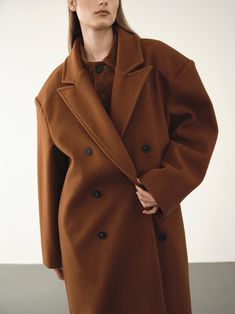 (Pre-order) Expected Delivery : We ensure delivery within 3 weeks from your order date 90% Polyester 10% Wool Lining: 100% polyester Mid-weight bonded wool-blend unisex coat in a super oversized silhouette for a contemporary context. The long peak lapel neckline and double-breasted fastening complement the built-in stiff shoulder pads. A lower back vent for comfort wear and slip pockets for practicality. Fully lined. By SourceUnknown. Imported Model Is 5'8" (178cm) Wearing size L S: Overall Leng Stiff Shoulder, Peak Lapel, Skirt Co Ord, Comfort Wear, Oversized Silhouette, Papua New Guinea, Equatorial Guinea, British Indian, Trinidad And Tobago