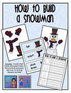 how to build a snowman activity pack with pictures and instructions for winter themed activities