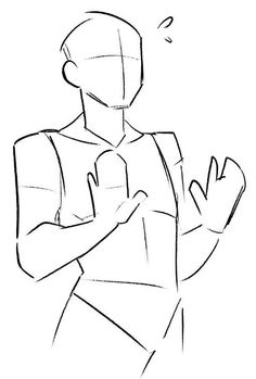 a drawing of a man holding his hands together