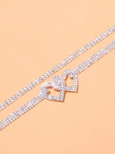 2pcs Rhinestone Heart Decor Anklet – ZiiShop Rhinestone Anklet, Heart Anklet, Foot Jewelry, Rhinestone Heart, Chain Anklet, Heart Decorations, Rhinestone Bracelet, Silver Rhinestone, Ankle Bracelets