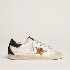 Worn A Could Of Times Still Have Original Box. Black Glitter Heels, Golden Family, Gold Glitter Stars, Exclusive Sneakers, Golden Goose Sneakers, Glitter Heels, Lace Socks, Golden Goose Shoes, Shoe Inspo