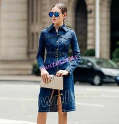 Womens Retro Overcoat Long Slim Fit Trench Denim Jacket Jean Sigle breasted coat | eBay South Asia, Middle East, Denim Jacket, Slim Fit, My Style