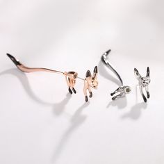 ❈Materials:925 sterling silver ear pin/Copper ❈Measurements: length:7 cm Fox Earrings, Ear Cuff Earrings, Engagement Gifts For Her, Earrings Minimal, Sterling Silver Promise Rings, Mini Earrings, Ear Cuff Earings, Earrings Ear, Cuff Earrings