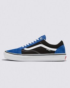 Skate Old Skool Shoe Blue Skateboarding Sneakers, Blue Sneakers For Skateboarding, Vans Black Sneakers For Skating, Sporty Low-top Skating Sneakers, Sporty Blue Vans Skate Shoes, Blue Vans Sneakers For Skateboarding, Vans Blue Skate Shoes For Streetwear, Vans Blue Skate Shoes For Sports, Blue Vans Skate Shoes For Sports