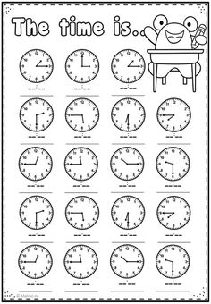 the worksheet for telling time in english and spanish with pictures of clocks on it