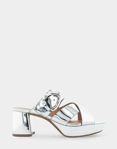 Collin Silver Mirror Metallic Faux Leather Crisscross Platform Slide Sandal – Aerosoles Comfort Shoes Women, Aerosoles Shoes, Faux Leather Heels, Platform Slides, Silver Mirror, Silver Mirrors, Stylish Shoes, Platform Heels, Leather Material