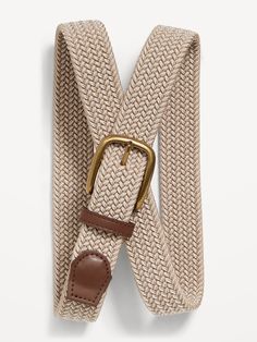 braided-nylon belt metal buckle faux-leather accents approx.  1 1/4" wide measure around the narrowest part of your natural waist keep a finger between your body and measuring tape for an accurate fit  . Best Holiday gift for Men , perfect Belts for Christmas! Classic Adjustable Rope Belt, Old Navy Men, Braided Belt, Leather Accents, Measuring Tape, Metal Buckles, Mens Belts, Green And Brown, Belts