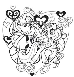 a cartoon pony with hearts on it's back and the word love is in the middle