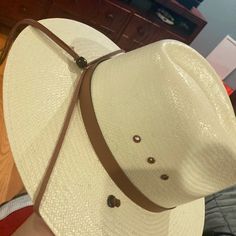 Price, Negotiable, New With Tags White Toquilla Straw Panama Hat For Ranch, White Country Hat In Toquilla Straw, White Country Style Hat In Toquilla Straw, White Country Style Toquilla Straw Hat, White Toquilla Straw Hat For Country Events, Cream Sun Hat With Curved Brim For Rodeo, Flat Brim White Sun Hat For Ranch, White Flat Brim Sun Hat For Ranch, Adjustable Wide Brim Tan Hat