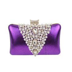 evening purse For Women Who Go For Shopping, Dating, Evening Party or Wedding. Elegant Purple Evening Bag For Formal Occasions, Rectangular Evening Bag For Weddings And Parties, Luxury Purple Evening Bags, Wedding Clutch For Party Season, Glamorous Clutch Bags For Party Season, Luxury Purple Clutch For Evening, Silver Pouch Bag For Party, Glamorous Rectangular Shoulder Bag For Party, Elegant Purple Clutch For Event