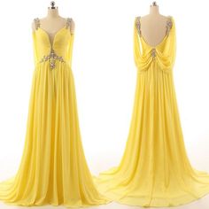 Yellow Prom Dress Long, Prom Dress Yellow, Yellow Prom Dress, Crystal Prom Dress, Yellow Prom, Sweetheart Bridesmaids Dresses, Yellow Gown, Prom Dresses 2016, Prom Dress Long