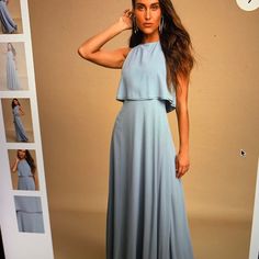 Brand New , Beautiful Formal Gown. Nwt Light Blue Color, Fully Lined Blue Sleeveless Dress For Spring Wedding, Blue Sleeveless Wedding Dress For Spring, Light Blue Flowy Sleeveless Maxi Dress, Flowy Light Blue Sleeveless Maxi Dress, Light Blue Sleeveless Evening Maxi Dress, Blue Sleeveless Bridesmaid Dress, Light Blue Sleeveless Maxi Dress For Evening, Blue Flowy Maxi Dress For Bridesmaids, Blue Flowy Maxi Dress For Wedding Guest