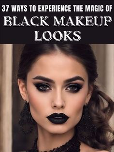 Black Bird Makeup Halloween, Smoky Goth Eye, Black Smokey Eyeshadow Looks, Black Eyelid Makeup, Princess Of Darkness Makeup, Formal Evening Makeup, Smokey Eye Make Up For Hooded Eyes, Black Smokey Eye For Brown Eyes, Goth Makeup Wedding