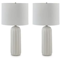 two white lamps on a white background