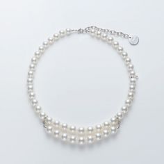 Mikimoto Comme des Garcons Necklace (Silver) Luxury Double Strand Pearl Necklace, Double Strand Akoya Pearl Necklace, Luxury White Double Strand Pearl Necklace, Luxury Silver Double Strand Pearl Necklace, Elegant Double Strand Pearl Embellished Necklace, Pearl White Double Strand Akoya Pearl Necklace, Pearl White Akoya Pearl Double Strand Necklace, Double Strand Akoya Pearl Necklace In Pearl White, South Sea Pearl Necklace