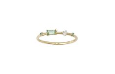 Limited Edition Four-Step Baguette Tourmaline and Diamond Ring – WWAKE Seafoam Green, Green Tourmaline, Sea Foam