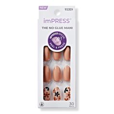 imPRESS Design Medium Press On Manicure Nails - IMPRESS NAILS AS IT WASFeaturesThe NO GLUE instant mani that is safe on natural nailsThe EASIEST manicure with pre-applied adhesive - just peel, press & goNEW & IMPROVED adhesive for up to 7-day superior holdIncludes30 Press-on NailsPrep PadMini Nail FileManicure Stick - imPRESS Design Medium Press On Manicure Nails Kiss Impress Nails, White Tip Nails, Easy Manicure, Impress Nails, Excess Skin, Kiss Nails, Clear Nail Polish, Clean Nails, Clear Nails