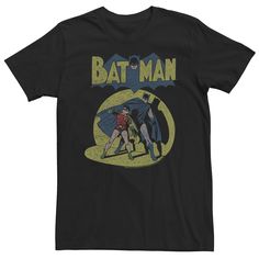 Show off your personal style with this men's DC Comics Batman Vintage Spotlight Tee. Show off your personal style with this men's DC Comics Batman Vintage Spotlight Tee.  Short sleeveFABRIC & CARE Machine wash Cotton, polyester Imported Size: L Tall. Color: Black. Gender: male. Age Group: adult. Pattern: Graphic. Vintage Spotlight, Batman Outfits, Silly Clothes, Batman Shirt, Batman T Shirt, Batman And Robin, Black Graphic Tees, Graphic Tees Vintage, Dynamic Duo