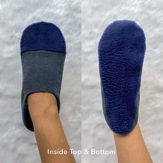 These blue gray fleece lined socks are the perfect solution for keeping your feet warm and cozy while still allowing you to wear your fashionable footwear. Rise: Below Ankle Great for: Booties and boots Casual No-show Winter Socks, Comfortable Non-slip Gray Socks, Super Soft Socks For Indoor Use, Super Soft Comfortable Socks For Indoor Wear, Super Soft Comfortable Indoor Socks, Gray Non-slip Socks, Comfortable Snug Non-slip Socks, Comfortable Non-slip Snug Socks, Comfortable Blue No-show Socks