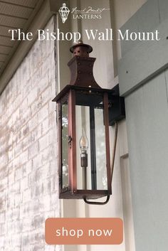 Give your home a modern feel with these wonderful copper exterior fixtures. Primo Lanterns' Bishop copper outdoor lantern comes with an antique copper finish and can be custom ordered. Outdoor Gas Lanterns, Primo Lanterns, Tudor House Plans, Bath Outdoor, Saltbox House, English Cottage Interiors, Brick House Exterior, Gate Lights, Circle Drive