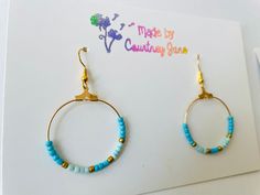 Beautiful handmade beaded hoop earrings. Lightweight boho style. Each hoop measure 1 inch wide. Listing is for one pair of earrings. Choose from color patterns: turquoise or boho. Boho Beaded Earrings, Earring Inspo, Pentagon Shape, Earrings Cute, Beaded Hoop Earrings, Beaded Hoops, Beaded Dangle Earrings, Seed Bead Earrings, Earrings Boho