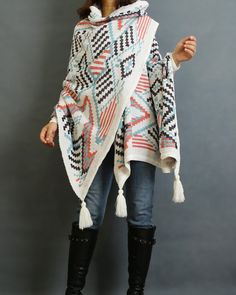 * A very cool printed boho blanket, with 4 tassels.  * You can wear it as a shawl or as a carpet in the bedroom.  * The measurements is 51" wide and 67" long.  * Material: quality Acrylic blend knits  * Support 7 days return to get full refund on item without any reason. Don't hesitate to contact me with any questions!  Shipping options: We ship to worldwide. We use USPS, FedEx, DHL, EMS, DPD etc. according to your destination and weight of parcel, shipping time is around 7-20 days, with in-dept Bohemian Shawl Poncho For Fall, Casual One Size Fringe Shawl, Casual One-size Shawl With Fringe, One Size Bohemian Fringe Sweater, One Size Bohemian Sweater With Fringe, Bohemian Multicolor Fringe Cardigan, One Size Bohemian Sweater, Bohemian Multicolor Fringed Cardigan, Bohemian Shawl Cardigan One Size