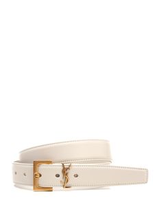 Black leather belt from Saint Laurent with square buckle and antique gold metal "YSL" embellishment. Saint Laurent Belts, Ysl Clothing, Ysl Jewelry, Ysl Belt, Luxury Belts, Belt For Women, Lou Lou, Designer Belts, Best Wallet