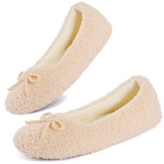 PRICES MAY VARY. Inspired by ballet, these women's slippers combine ballet elements with a slipper knot for a distinctive and elegant wearing experience. Soft and lightweight velvet fabric give your feet all day breathability and stress-free. Coral fleece lining is skin-friendly and moisture-wicking which keeps your feet fresh all the time. Padded with thick memory foam, these house shoes will surrounds your feet with comfort as you are stepping on clouds. Just step into them and enjoy the unmat Ballerina Slippers, Ballet Fashion, House Shoes, Pretty House, House Slippers, Lookbook Outfits, Soft Rubber, Pharmacy Gifts, Womens Slippers