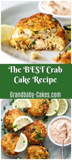 the best crab cake recipe with lemons and sauce