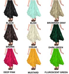 Ankle length Color Women Belly Dance 6 Yard Skirt Spinning skirt Tribal Dance S32 SIZE CHART S       23" To 26" Waist AROUND  M      27" To 30" Waist AROUND  L       31" To 34" Waist AROUND  XL     35" To 39" Waist AROUND  2XL   40" TO 43" Waist AROUND  3XL   44" To 47" Waist AROUND  4XL   48" TO 52" Waist AROUND  5XL   53" To 56" Waist AROUND  satin 12 yard Length OF skirt 38" All measurements are in Inches Color Might Be little Different Due to Different Computer's Color Settings. Tiered Ruffle Skirt For Dance, Ruffled Tiered Dance Skirt, Stretch Tiered Skirt For Dance, Stretch Long Skirt For Dance, Dance Tiered Lined Skirt, Lined Long Skirt For Dance, Spring Dance Ruffled Skirt, Spring Dance Flared Skirt, Long Lined Skirt For Dance