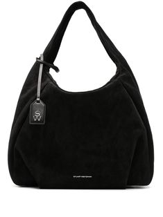 black calf leather suede rectangle body single top handle removable branded leather tag logo print to the front main compartment internal patch pocket internal zip-fastening pocket internal logo patch full lining concealed magnetic fastening This piece comes complete with a protective dust bag. Hobo Tote Bag, Leather Tag, Black Tote Bag, Womens Tote Bags, Stuart Weitzman, Logo Print, Patch Logo, Patch Pocket, Mini Bag