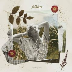 a collage of photos with flowers, leaves and birds on it's side