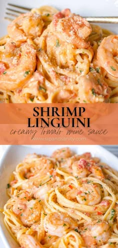 shrimp linguini with creamy tomato sauce is an easy and delicious dinner that's ready in under 30 minutes