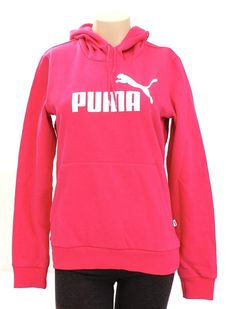 Women's Puma Signature Pink Hooded Sweatshirt Hoodie Gender:        Women Brand:           Puma Style:             Pullover Hoodie Color:            Pink/White Logo Name:           Essentials Fleece Hoodie Fit:                 Regular Printed Puma Logos Attached Drawstring Hood Kangaroo Style Front Hand Pocket Ribbed Knit Cuffs and Bottom Soft, Warm Fleece Interior 70% Cotton,  30% Polyester ***Measurements Available Upon Request International Buyers Please Note: Combined Shipping with Multiple Sports Hoodie With Kangaroo Pocket In Pink, Casual Puma Logo Sweatshirt For Winter, Pink Hooded Sweatshirt For Sports Season, Pink Hooded Sweatshirt For Sports, Winter Puma Logo Hooded Hoodie, Winter Hoodie With Puma Logo, Sporty Puma Logo Sweatshirt For Winter, Winter Sporty Puma Logo Sweatshirt, Puma Hooded Hoodie For Sports