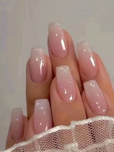 Free Returns ✓ Free Shipping✓. 24pcs Short Square French Style Minimalist False Nails With 1pc Nail File And 1pc Jelly Glue Press On Nails Nail Supplies- Press On False Nails at SHEIN. Coffin Press On Nails, Ballerina Nails, Gradient Nails, Nagel Inspo, Pink Nail, Prom Nails, Artificial Nails, Nail Accessories, Acrylic Nail Designs