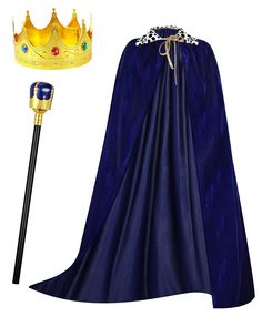 PRICES MAY VARY. Halloween Cosplay Set: you will receive 1 piece of king blue robe, 1 piece of king crown and 1 piece of king scepter, a nice combination set to satisfy your party cosplay needs Size Details for Your Reference: the king cape is about 31.5 inches/ 80 cm in length, the crowns are about 9.45 x 1.42 x 11.42 inches/ 24 x 3.6 x 29 cm, and the king scepter is about 15.75 x 2.17 inches/ 40 x 5.5 cm, a proper size for your use Stable for Long Time Use: the king robe is made of quality vel Blue Themed Costumes For Fantasy Events, Themed Blue Costumes For Fantasy Events, Halloween Cosplay Costume Accessories With Tall Crown, Halloween Crown Costume Accessory For Cosplay, Halloween Cosplay Crown Costume Accessory, Blue Fantasy Cosplay Costume For Halloween, Princess Costume For Halloween Fantasy Events, Blue Fantasy Costume For Themed Events, Blue Costume Accessories For Halloween