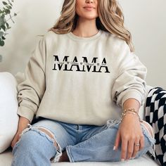 Custom Mama Sweatshirt, Personalized Mom Sweater, Custom Name Sweat, Mother's Day Gift, Personalized Name Sweater, New Mom Gift,Gift For Mom Step into the vibrant world of VERACLOTHING! PRODUCT DETAILS Indulge in our meticulously crafted sweatshirts and hoodies, where every detail is carefully considered and double-needle stitching ensures lasting durability. Embrace the cozy, unisex design, expertly crafted from a blend of 50% cotton and 50% polyester for the ultimate comfort experience. HOW TO Momma Sweatshirt, Name Sweater, Mama Sweater, Mom Sweater, New Mom Gift, Mama Sweatshirt, Dad Life, Beige Sweater, New Mom