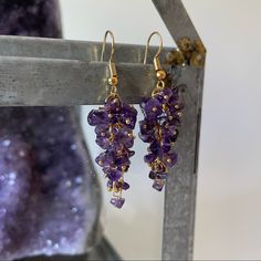 Authentic Amethyst Chips Dangle In These Chandelier Style Fish Hook Earrings. Each Measures About 1.5” In Length And Come In Either Silver Or Gold Plated Fish Hooks. Message Me For Your Choice. Bundle With Other Items For The Best Price And To Save On Shipping. Purple Drop Chandelier Earrings As Gift, Purple Teardrop Chandelier Earrings As Gift, Purple Amethyst Gemstone Chandelier Earrings, Purple Wire Wrapped Chandelier Drop Earrings, Purple Wire Wrapped Chandelier Earrings As A Gift, Purple Dangle Chandelier Earrings, Purple Chandelier Earrings With Ear Wire As A Gift, Amethyst Drop Earrings With Dangling Beads, Purple Dangling Beads Crystal Drop Earrings