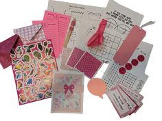 several different types of paper and crafting supplies