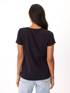 Crafted from 100% organic cotton, this versatile staple piece offers a classic fit and breathability for all-day wear. Elevate your wardrobe with this eco-friendly, must-have addition. Henley Tee, Romper With Skirt, Fall Shopping, Staple Pieces, Sweater And Shorts, Active Wear Tops, Button Detail, Fleece Hoodie, Black Tee