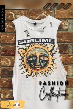 Vintage Sleeveless Printed Casual Tops Casual Sleeveless Muscle Tee For Summer, Cotton Racerback Muscle Tee For Summer, Sleeveless Muscle Tee For Beach In Spring, Casual Racerback Muscle Tee For Summer, Cotton Sleeveless Muscle Tee For Summer, White Summer Racerback Tank Top, White Racerback Tank Top For Summer, Sleeveless Graphic Print Summer Vest, Spring Graphic Print Tank Top For Streetwear