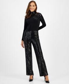 out of stock Black Sequence Pants, Black Sequin Pants Outfit, Sequin Pants Outfit, Sequence Pants, Sequins Pants Outfit, Black Sequin Pants, Holiday Party Attire, Party Attire, Sequin Pants